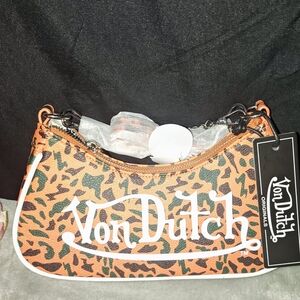 Von Dutch Orange Camo Shoulder Bag
